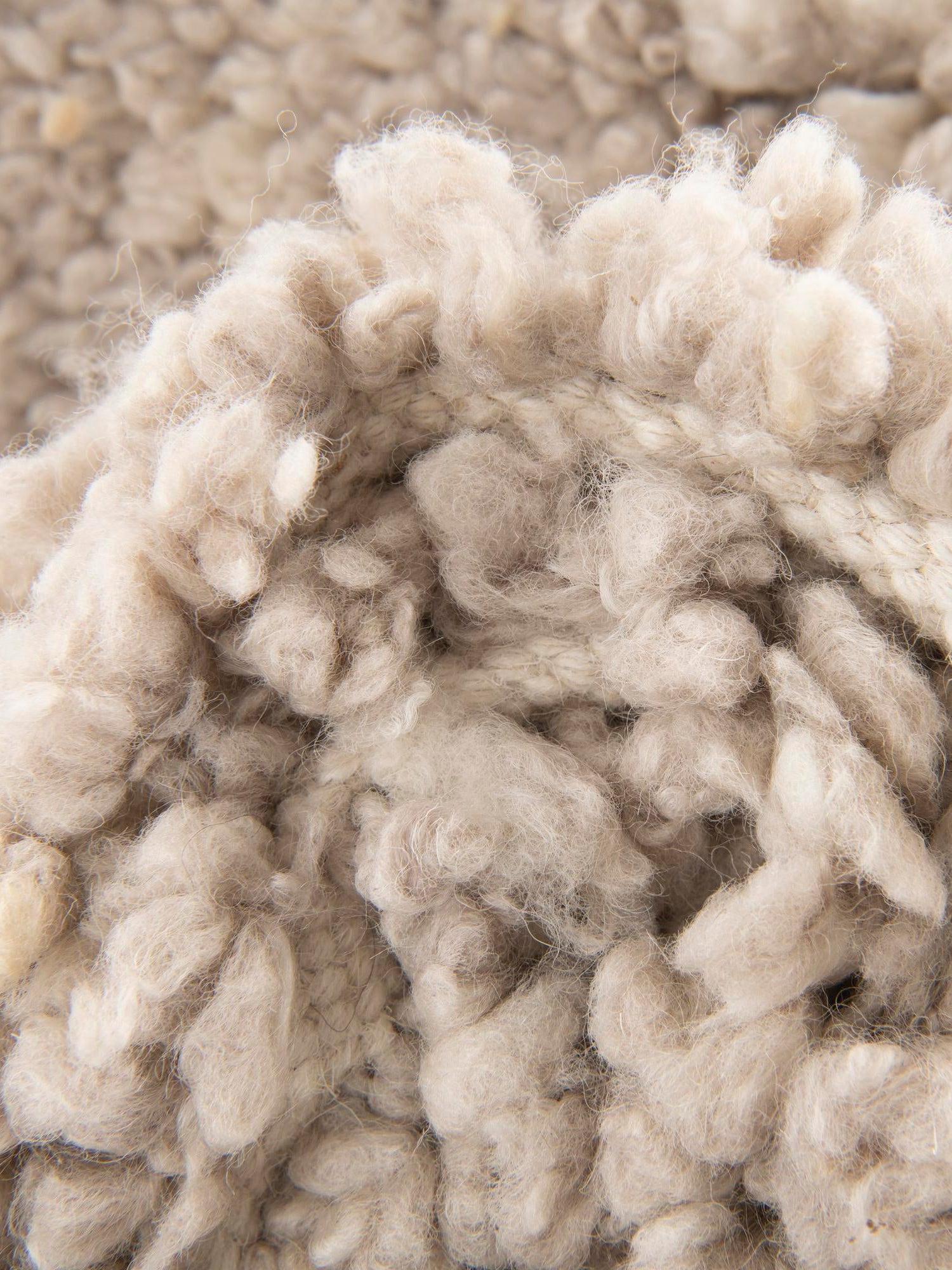 Taupe 7' 10 x 7' 10 Haka Deluxe Shag Square Area Rug Thick Soft Touch Fluffy & Plush Shaggy Pile Hand Woven New Zealand Wool Carpet for Sale at Rug Engine