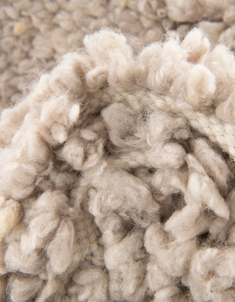 Taupe 7' 10 x 7' 10 Haka Deluxe Shag Square Area Rug Thick Soft Touch Fluffy & Plush Shaggy Pile Hand Woven New Zealand Wool Carpet for Sale at Rug Engine