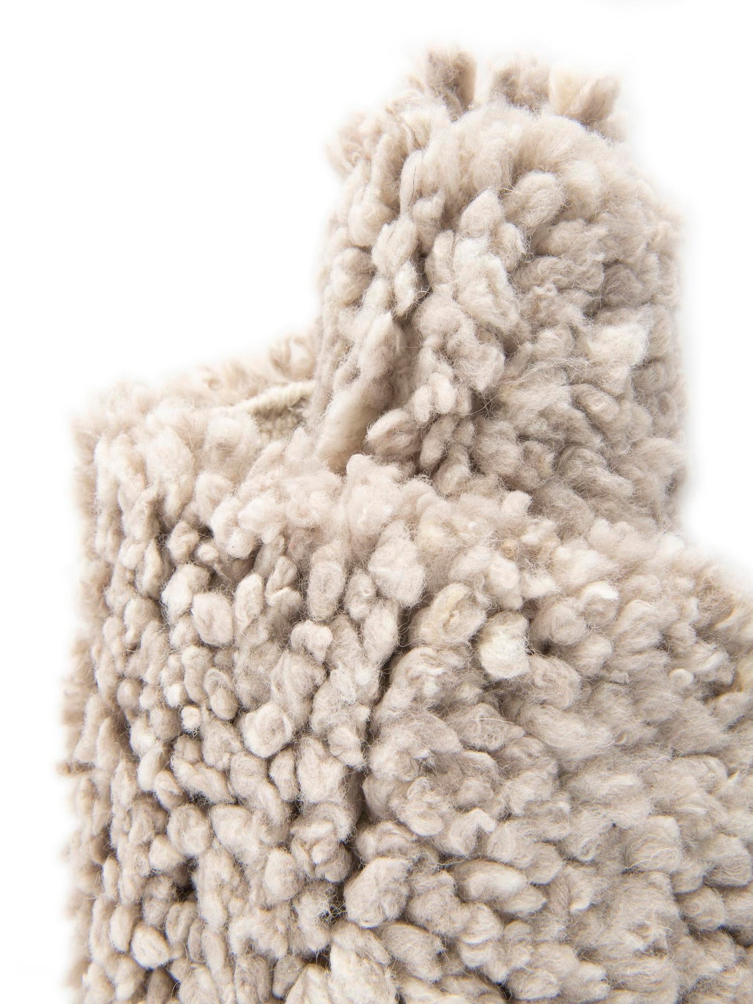 Taupe 7' 10 x 7' 10 Haka Deluxe Shag Square Area Rug Thick Soft Touch Fluffy & Plush Shaggy Pile Hand Woven New Zealand Wool Carpet for Sale at Rug Engine