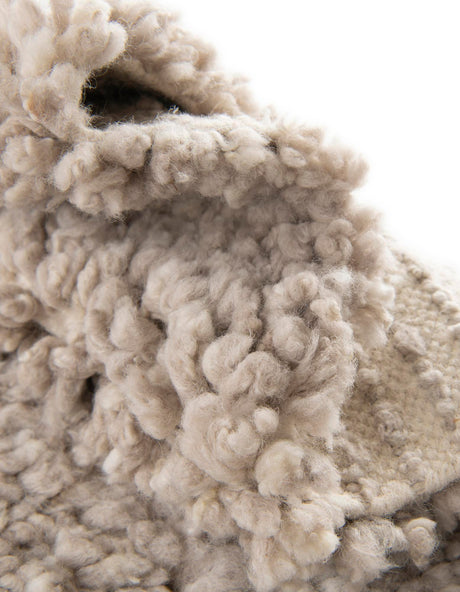 Taupe 7' 10 x 7' 10 Haka Deluxe Shag Square Area Rug Thick Soft Touch Fluffy & Plush Shaggy Pile Hand Woven New Zealand Wool Carpet for Sale at Rug Engine
