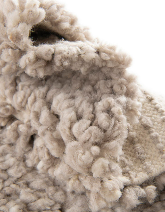 Taupe 7' 10 x 7' 10 Haka Deluxe Shag Square Area Rug Thick Soft Touch Fluffy & Plush Shaggy Pile Hand Woven New Zealand Wool Carpet for Sale at Rug Engine
