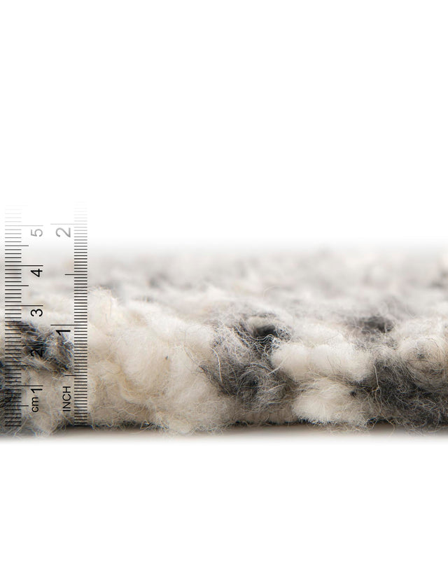 Salt and Pepper 4' 1 x 6' 1 Haka Deluxe Shag Rectangle Area Rug Thick Soft Touch Fluffy & Plush Shaggy Pile Hand Woven New Zealand Wool Carpet for Sale at Rug Engine
