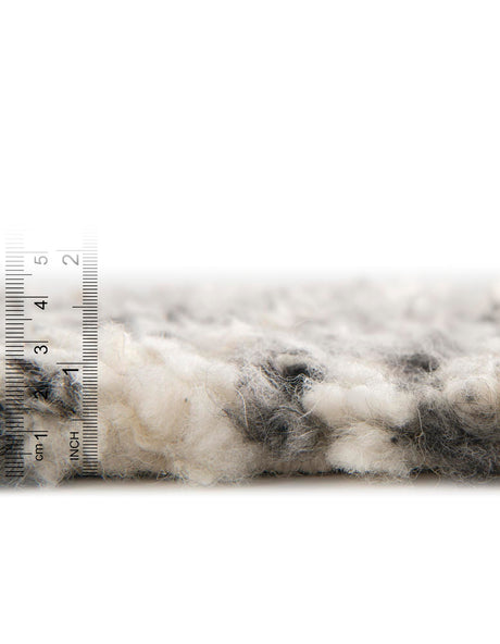 Salt and Pepper 5' 1 x 7' 1 Haka Deluxe Shag Rectangle Area Rug Thick Soft Touch Fluffy & Plush Shaggy Pile Hand Woven New Zealand Wool Carpet for Sale at Rug Engine