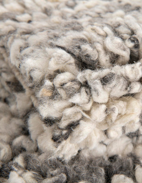Salt and Pepper 6' 1 x 9' Haka Deluxe Shag Rectangle Area Rug Thick Soft Touch Fluffy & Plush Shaggy Pile Hand Woven New Zealand Wool Carpet for Sale at Rug Engine