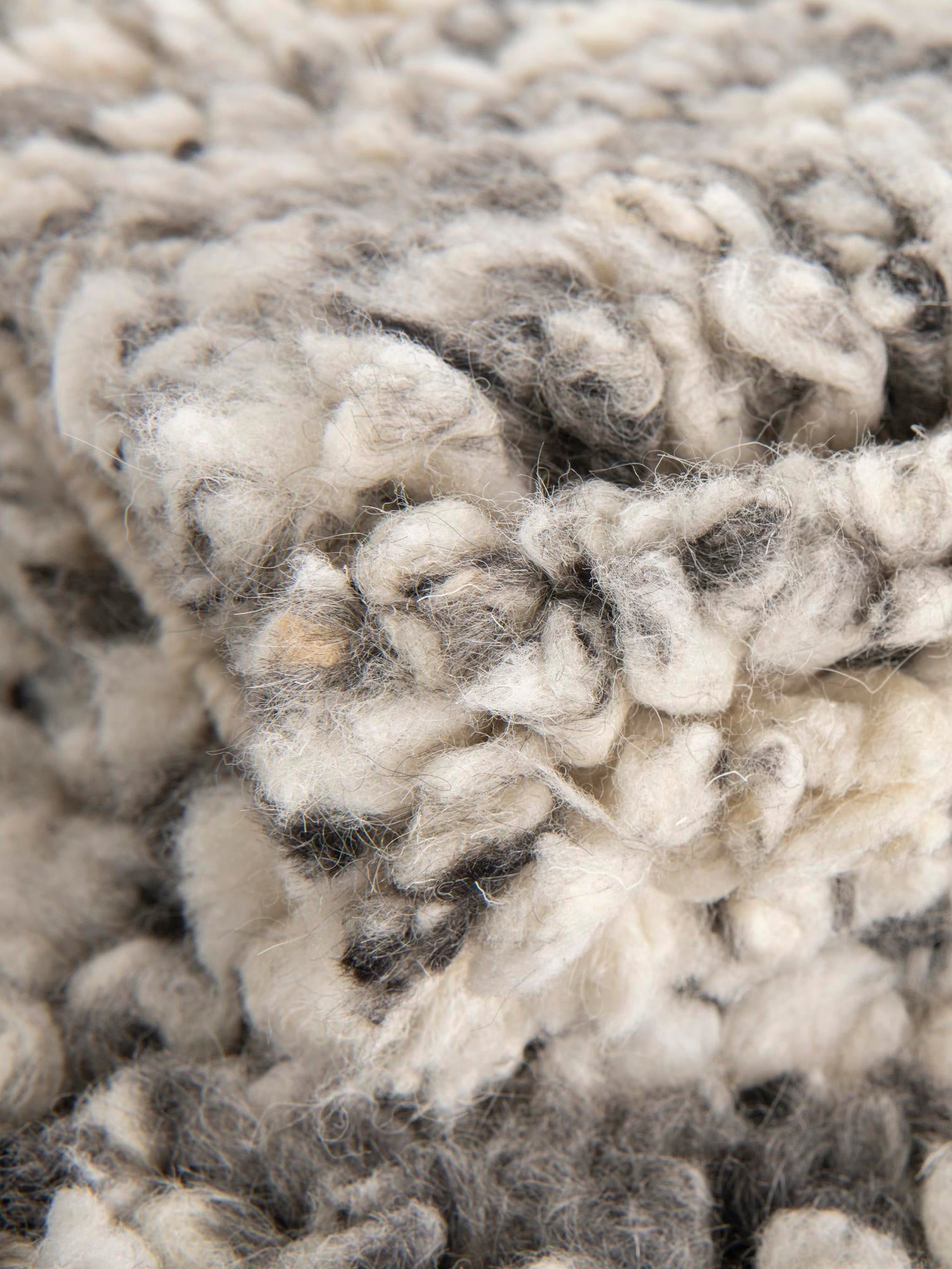 Salt and Pepper 2' x 3' 1 Haka Deluxe Shag Rectangle Area Rug Thick Soft Touch Fluffy & Plush Shaggy Pile Hand Woven New Zealand Wool Carpet for Sale at Rug Engine