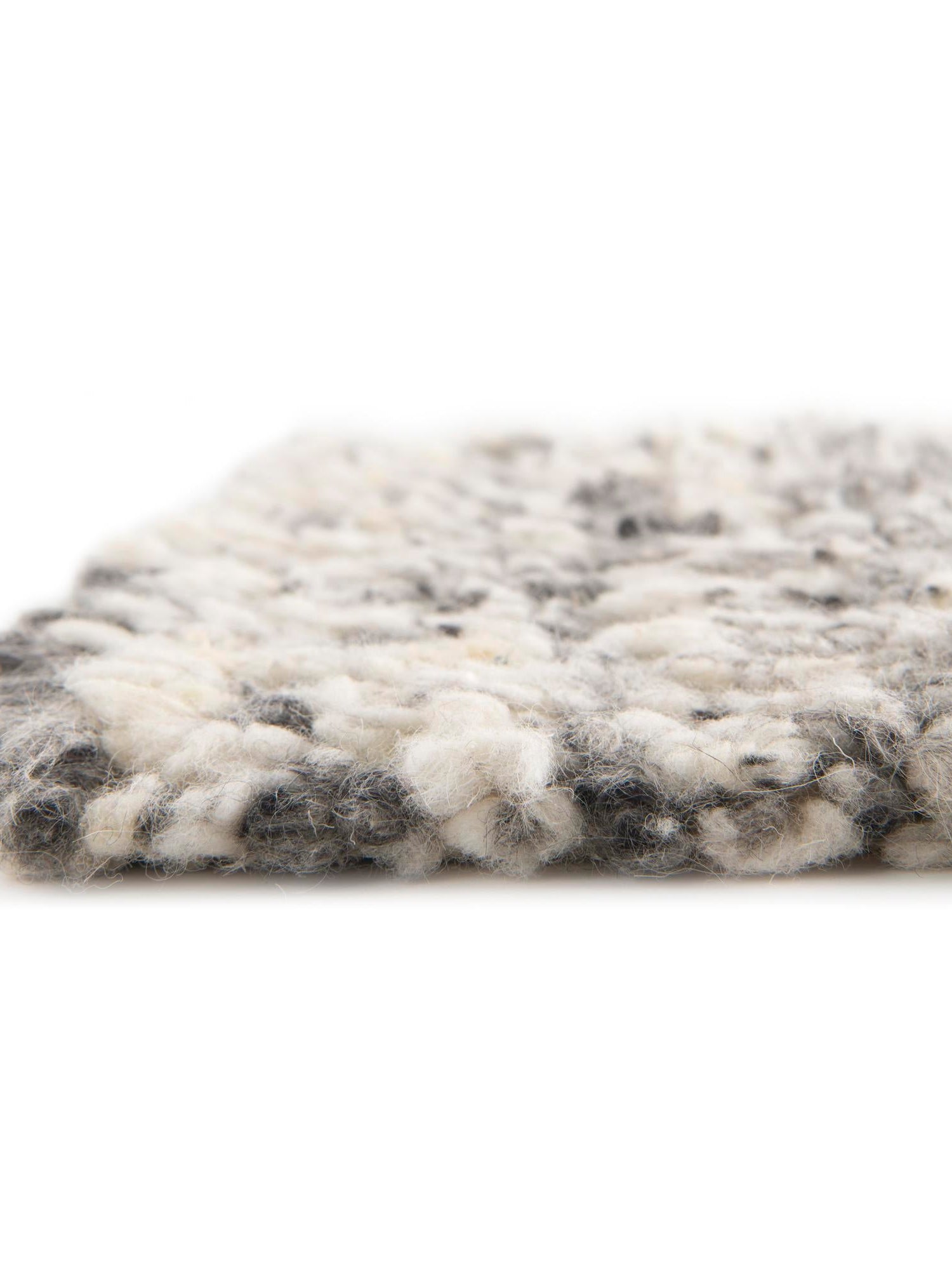 Salt and Pepper 4' 1 x 6' 1 Haka Deluxe Shag Rectangle Area Rug Thick Soft Touch Fluffy & Plush Shaggy Pile Hand Woven New Zealand Wool Carpet for Sale at Rug Engine