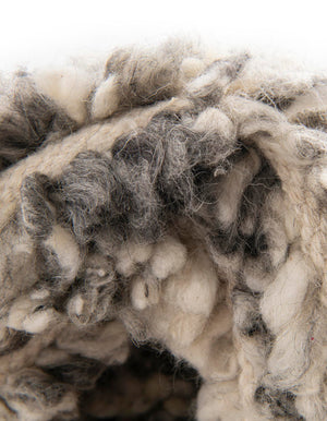 Salt and Pepper 4' 1 x 6' 1 Haka Deluxe Shag Rectangle Area Rug Thick Soft Touch Fluffy & Plush Shaggy Pile Hand Woven New Zealand Wool Carpet for Sale at Rug Engine
