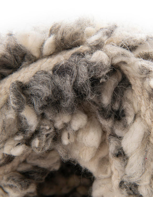 Salt and Pepper 4' 1 x 6' 1 Haka Deluxe Shag Rectangle Area Rug Thick Soft Touch Fluffy & Plush Shaggy Pile Hand Woven New Zealand Wool Carpet for Sale at Rug Engine