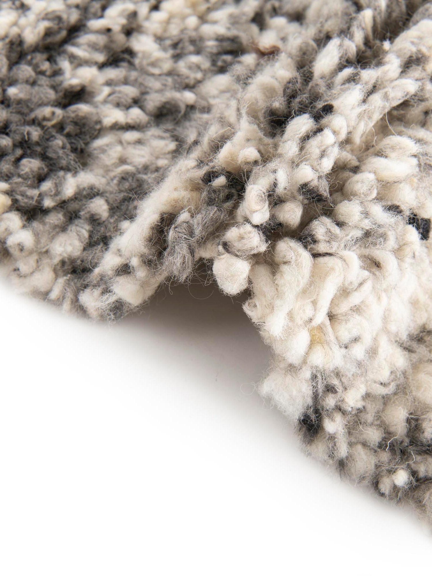 Salt and Pepper 6' 1 x 9' Haka Deluxe Shag Rectangle Area Rug Thick Soft Touch Fluffy & Plush Shaggy Pile Hand Woven New Zealand Wool Carpet for Sale at Rug Engine