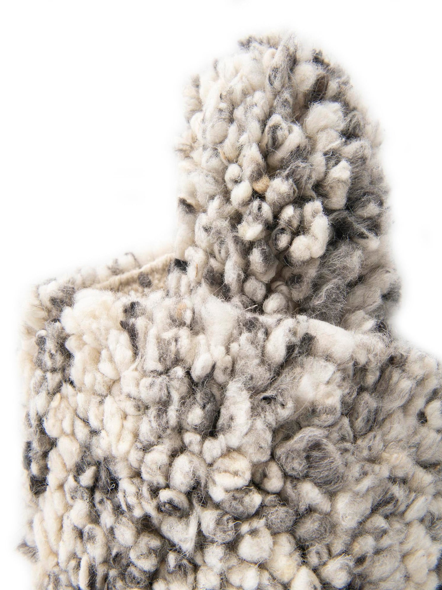 Salt and Pepper 6' 1 x 9' Haka Deluxe Shag Rectangle Area Rug Thick Soft Touch Fluffy & Plush Shaggy Pile Hand Woven New Zealand Wool Carpet for Sale at Rug Engine