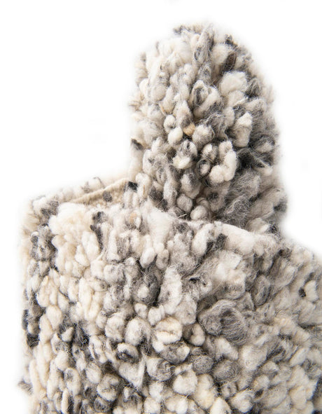 Salt and Pepper 2' x 3' 1 Haka Deluxe Shag Rectangle Area Rug Thick Soft Touch Fluffy & Plush Shaggy Pile Hand Woven New Zealand Wool Carpet for Sale at Rug Engine