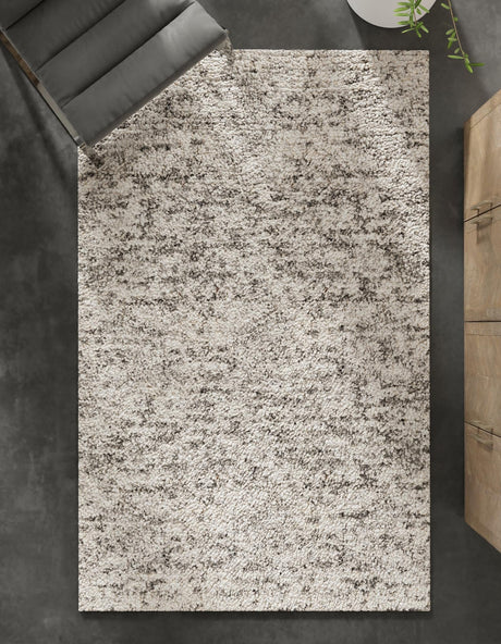 Salt and Pepper 10' x 14' 1 Haka Deluxe Shag Rectangle Area Rug Thick Soft Touch Fluffy & Plush Shaggy Pile Hand Woven New Zealand Wool Carpet for Sale at Rug Engine