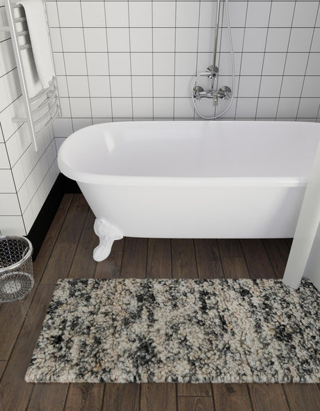 Salt and Pepper 2' 7 x 12' Haka Deluxe Shag Runner Area Rug Thick Soft Touch Fluffy & Plush Shaggy Pile Hand Woven New Zealand Wool Carpet for Sale at Rug Engine