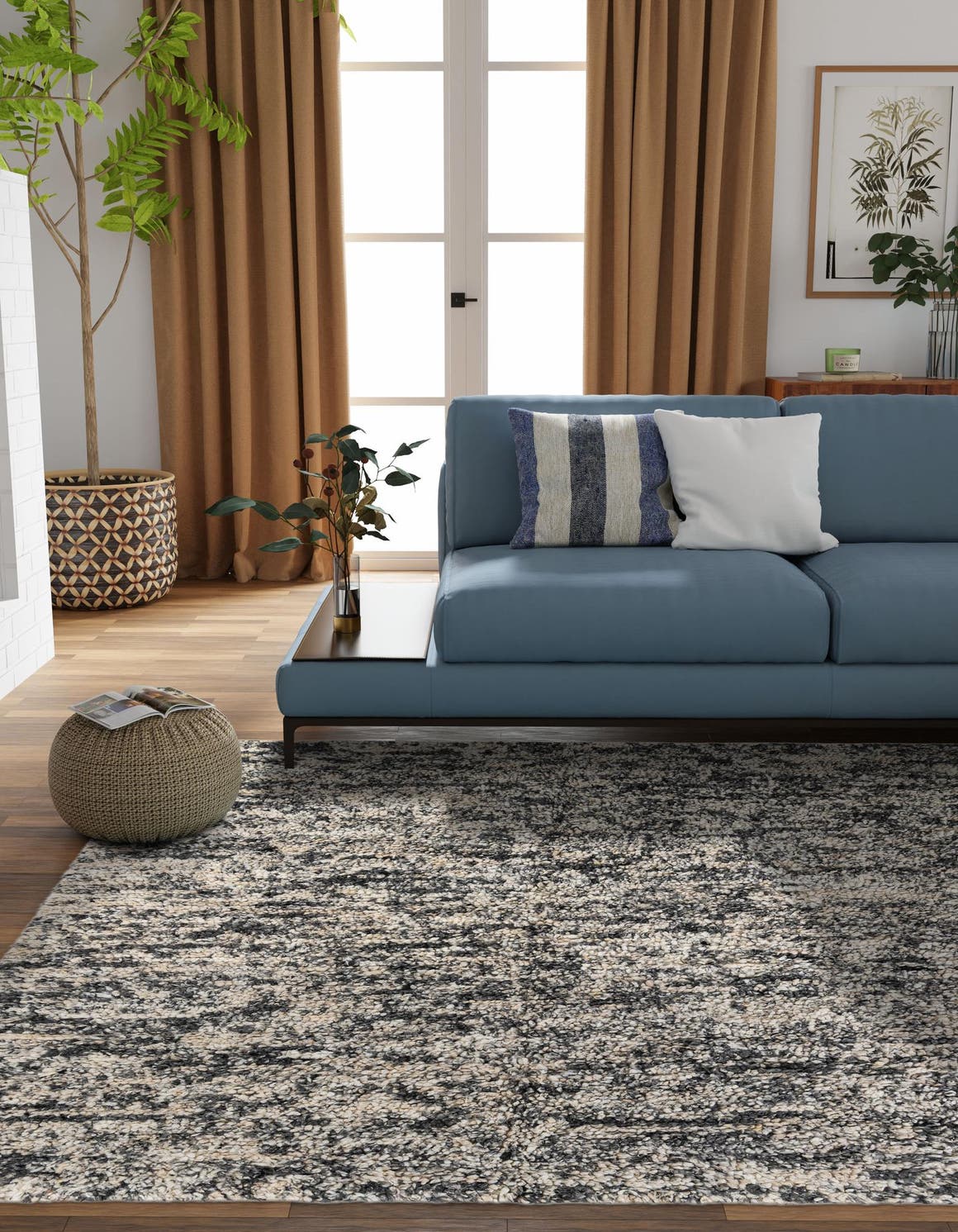 Salt and Pepper 10' x 10' Haka Deluxe Shag Square Area Rug Thick Soft Touch Fluffy & Plush Shaggy Pile Hand Woven New Zealand Wool Carpet for Sale at Rug Engine