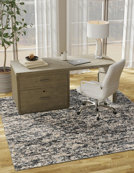 Salt and Pepper 7' 10 x 7' 10 Haka Deluxe Shag Square Area Rug Thick Soft Touch Fluffy & Plush Shaggy Pile Hand Woven New Zealand Wool Carpet for Sale at Rug Engine