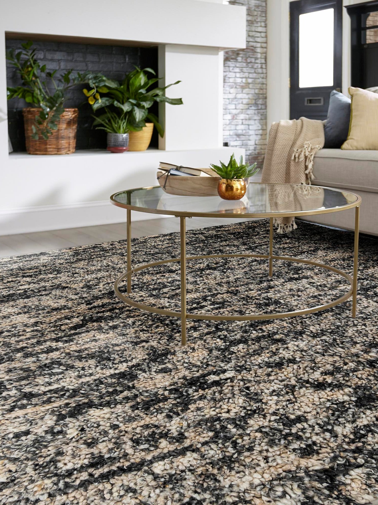 Salt and Pepper 7' 10 x 7' 10 Haka Deluxe Shag Square Area Rug Thick Soft Touch Fluffy & Plush Shaggy Pile Hand Woven New Zealand Wool Carpet for Sale at Rug Engine