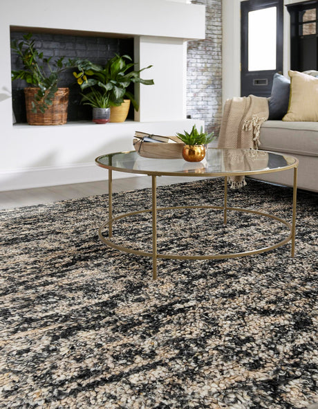 Salt and Pepper 7' 10 x 7' 10 Haka Deluxe Shag Square Area Rug Thick Soft Touch Fluffy & Plush Shaggy Pile Hand Woven New Zealand Wool Carpet for Sale at Rug Engine