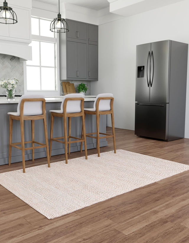 Pink and Gray 4' 1 x 6' 1 Seaside Pearl Jute Rectangle Area Rug 60% Jute & 40% Wool All Natural Coastal Mood Carpet for Eco Friendly Home Interior Design for Sale at Rug Engine