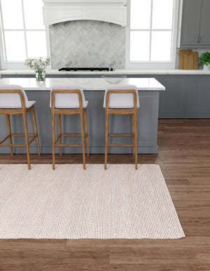 Pink and Gray 4' 1 x 6' 1 Seaside Pearl Jute Rectangle Area Rug 60% Jute & 40% Wool All Natural Coastal Mood Carpet for Eco Friendly Home Interior Design for Sale at Rug Engine