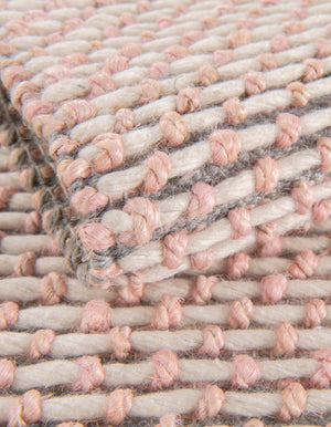 Pink and Gray 9' x 12' Seaside Pearl Jute Rectangle Area Rug 60% Jute & 40% Wool All Natural Coastal Mood Carpet for Eco Friendly Home Interior Design for Sale at Rug Engine