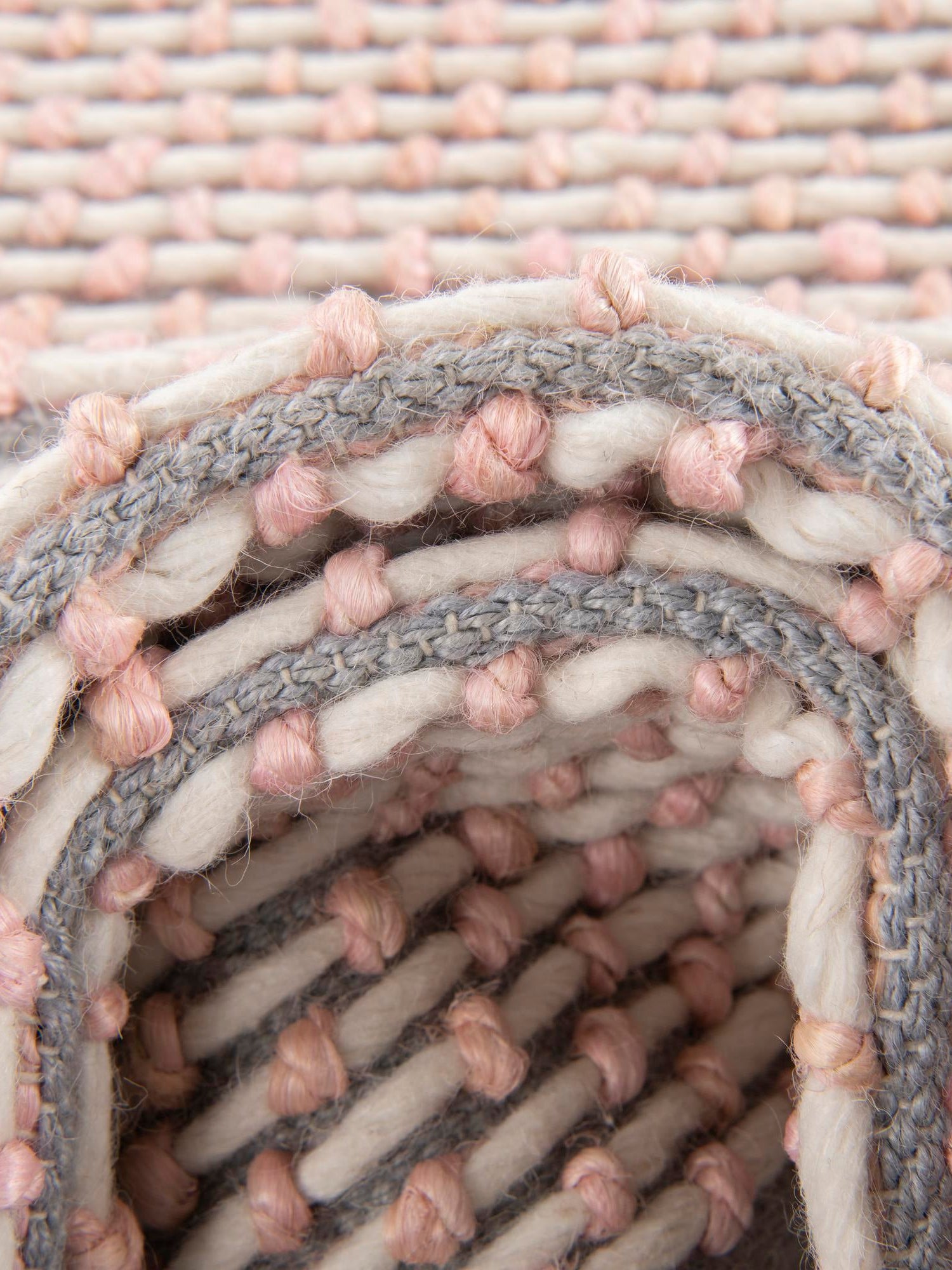 Pink and Gray 2' x 3' 1 Seaside Pearl Jute Rectangle Area Rug 60% Jute & 40% Wool All Natural Coastal Mood Carpet for Eco Friendly Home Interior Design for Sale at Rug Engine