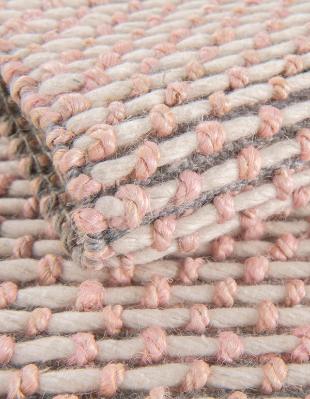 Pink and Gray 2' x 6' 1 Seaside Pearl Jute Runner Area Rug 60% Jute & 40% Wool All Natural Coastal Mood Carpet for Eco Friendly Home Interior Design for Sale at Rug Engine