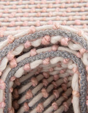 Pink and Gray 2' x 8' Seaside Pearl Jute Runner Area Rug 60% Jute & 40% Wool All Natural Coastal Mood Carpet for Eco Friendly Home Interior Design for Sale at Rug Engine