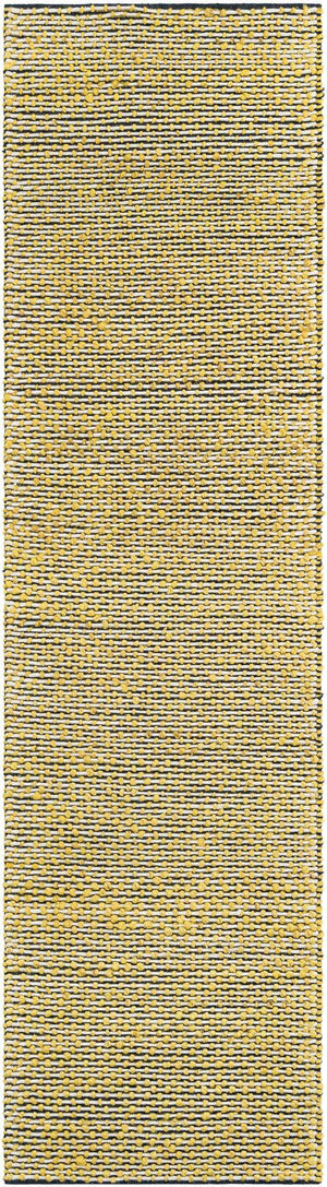 Yellow and Navy 2' 7 x 10' Seaside Pearl Jute Runner Area Rug 60% Jute & 40% Wool All Natural Coastal Mood Carpet for Eco Friendly Home Interior Design for Sale at Rug Engine