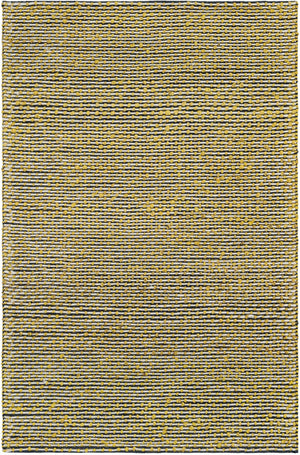 Yellow and Navy 4' 1 x 6' 1 Seaside Pearl Jute Rectangle Area Rug 60% Jute & 40% Wool All Natural Coastal Mood Carpet for Eco Friendly Home Interior Design for Sale at Rug Engine