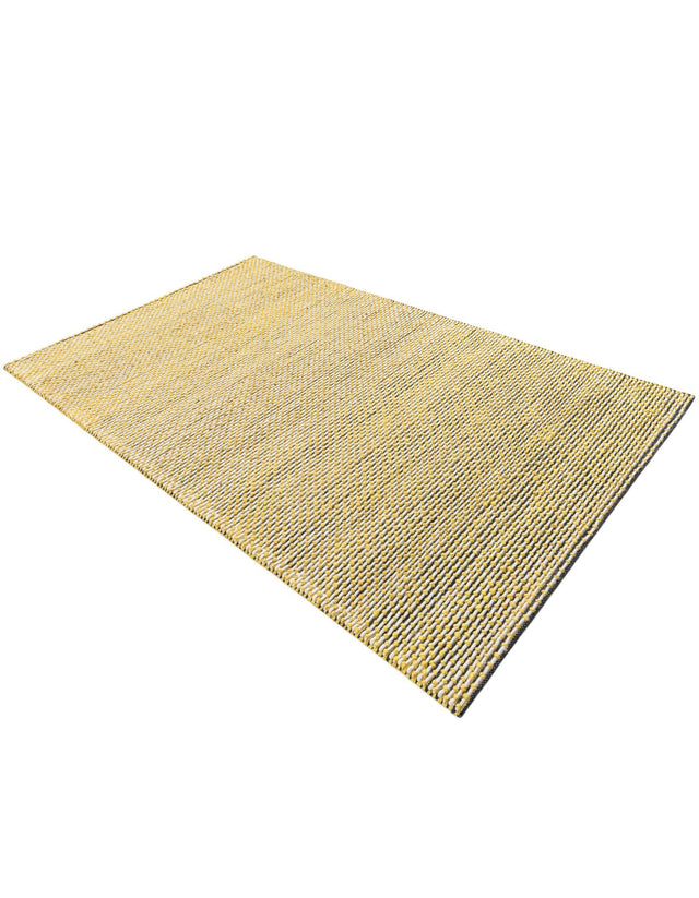 Yellow and Navy 5' 1 x 8' Seaside Pearl Jute Rectangle Area Rug 60% Jute & 40% Wool All Natural Coastal Mood Carpet for Eco Friendly Home Interior Design for Sale at Rug Engine