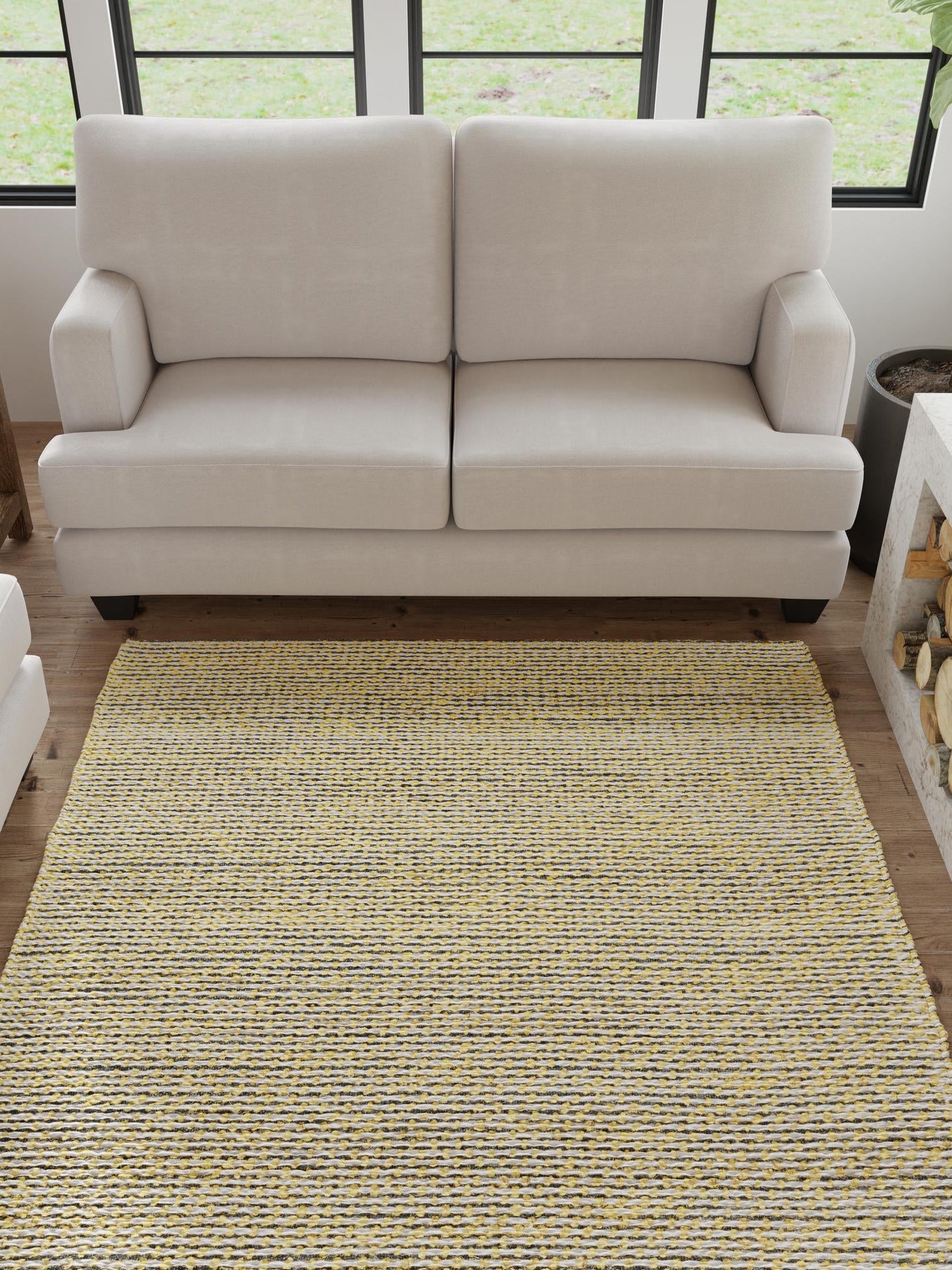 Yellow and Navy 2' x 3' 1 Seaside Pearl Jute Rectangle Area Rug 60% Jute & 40% Wool All Natural Coastal Mood Carpet for Eco Friendly Home Interior Design for Sale at Rug Engine