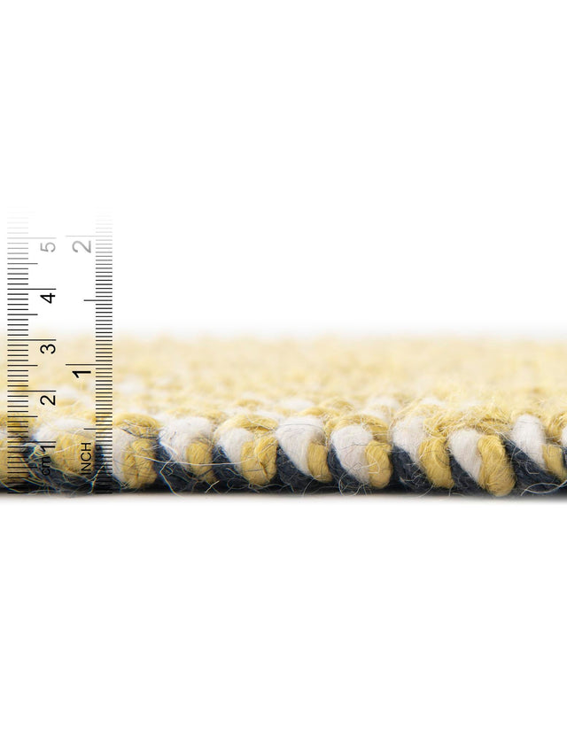 Yellow and Navy 9' x 12' Seaside Pearl Jute Rectangle Area Rug 60% Jute & 40% Wool All Natural Coastal Mood Carpet for Eco Friendly Home Interior Design for Sale at Rug Engine