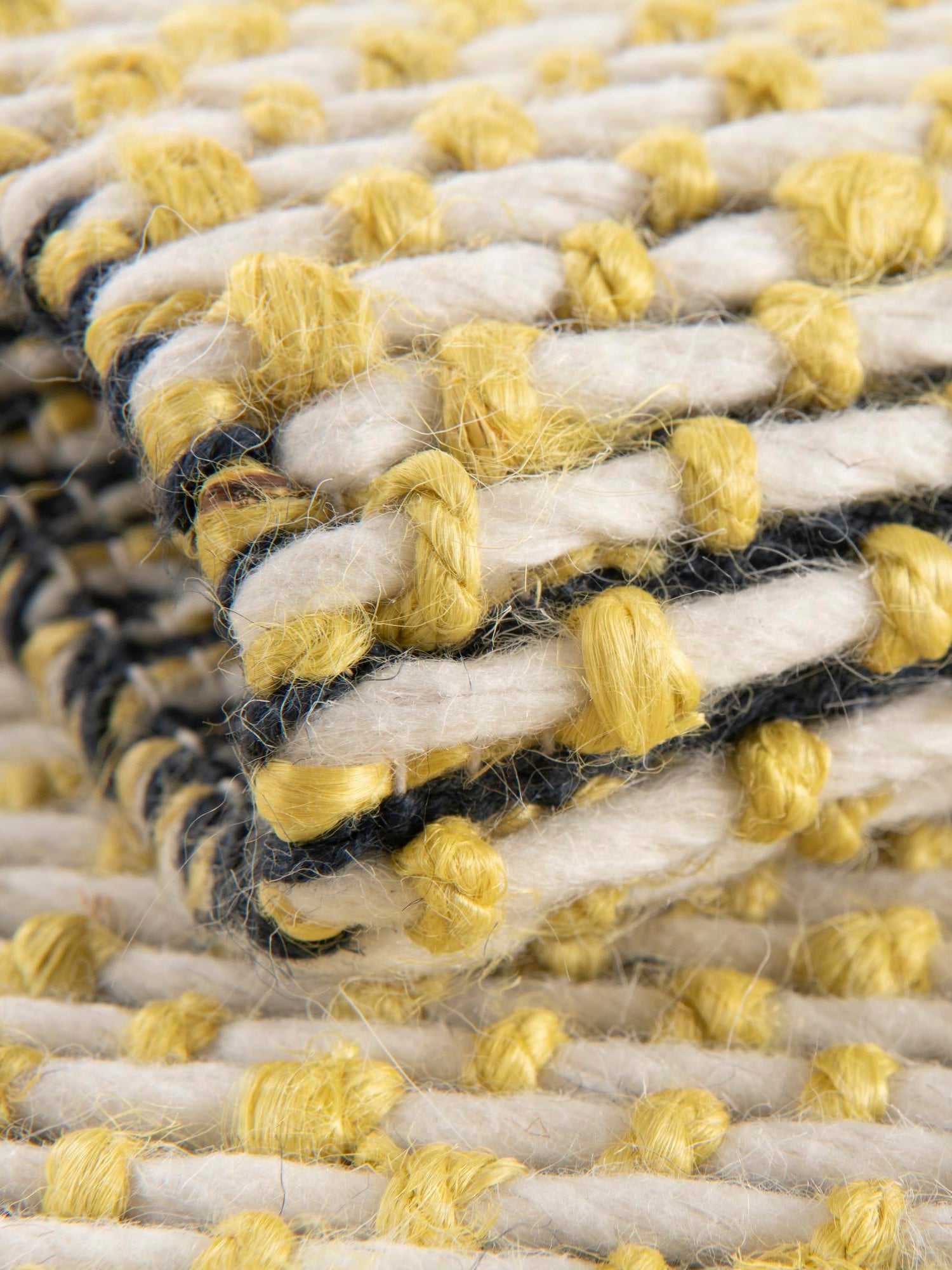 Yellow and Navy 9' x 12' Seaside Pearl Jute Rectangle Area Rug 60% Jute & 40% Wool All Natural Coastal Mood Carpet for Eco Friendly Home Interior Design for Sale at Rug Engine