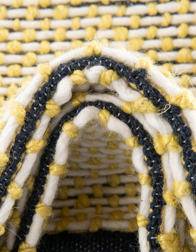 Yellow and Navy 7' 10 x 10' Seaside Pearl Jute Rectangle Area Rug 60% Jute & 40% Wool All Natural Coastal Mood Carpet for Eco Friendly Home Interior Design for Sale at Rug Engine