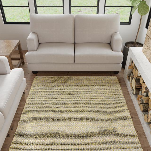 Yellow and Navy 7' 10 x 10' Seaside Pearl Jute Rectangle Area Rug 60% Jute & 40% Wool All Natural Coastal Mood Carpet for Eco Friendly Home Interior Design for Sale at Rug Engine