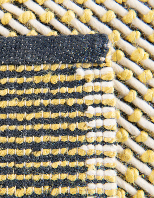 Yellow and Navy 2' x 6' 1 Seaside Pearl Jute Runner Area Rug 60% Jute & 40% Wool All Natural Coastal Mood Carpet for Eco Friendly Home Interior Design for Sale at Rug Engine