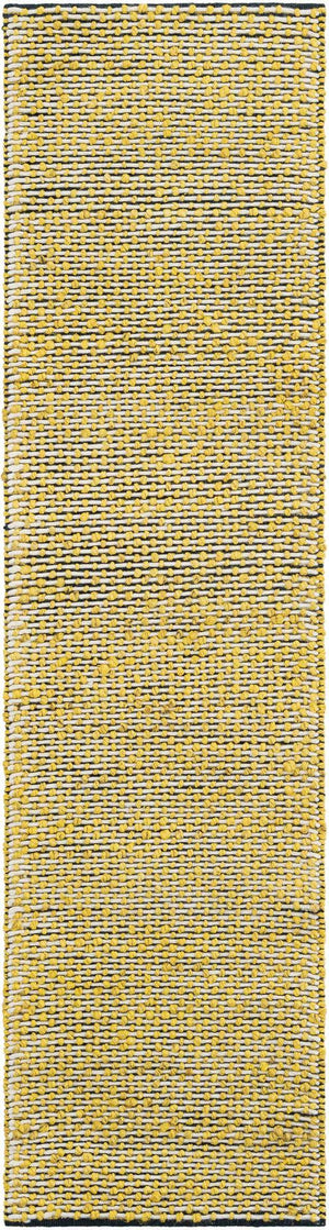 Yellow and Navy 2' x 8' Seaside Pearl Jute Runner Area Rug 60% Jute & 40% Wool All Natural Coastal Mood Carpet for Eco Friendly Home Interior Design for Sale at Rug Engine