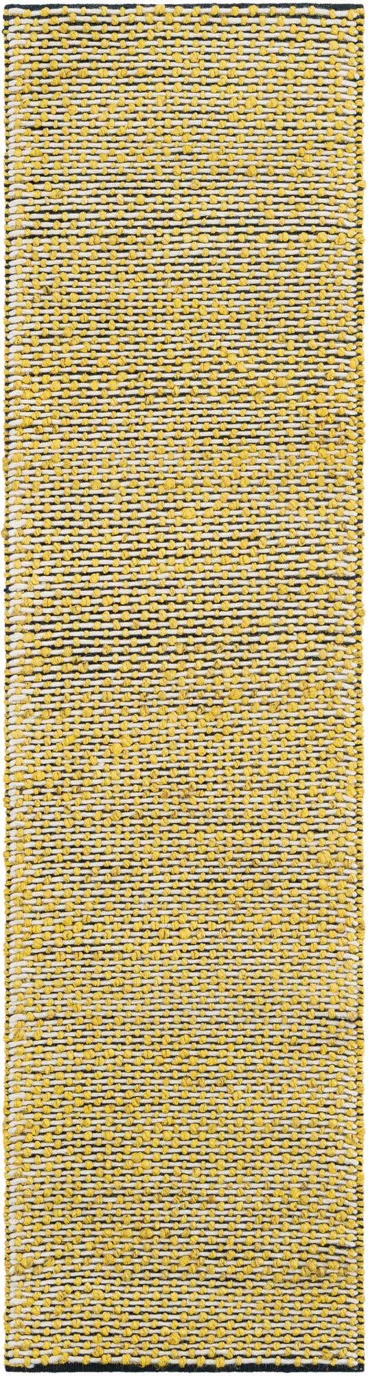 Yellow and Navy 2' x 8' Seaside Pearl Jute Runner Area Rug 60% Jute & 40% Wool All Natural Coastal Mood Carpet for Eco Friendly Home Interior Design for Sale at Rug Engine