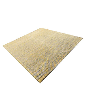 Yellow and Navy 7' 10 x 7' 10 Seaside Pearl Jute Square Area Rug 60% Jute & 40% Wool All Natural Coastal Mood Carpet for Eco Friendly Home Interior Design for Sale at Rug Engine