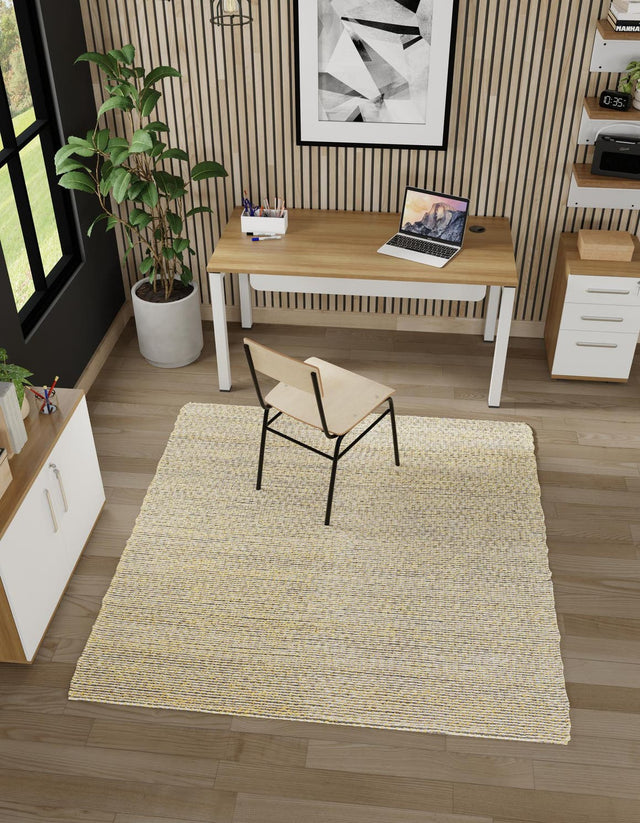 Yellow and Navy 7' 10 x 7' 10 Seaside Pearl Jute Square Area Rug 60% Jute & 40% Wool All Natural Coastal Mood Carpet for Eco Friendly Home Interior Design for Sale at Rug Engine