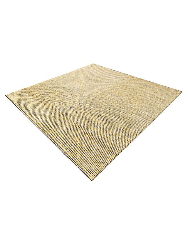 Yellow and Navy 7' 10 x 7' 10 Seaside Pearl Jute Square Area Rug 60% Jute & 40% Wool All Natural Coastal Mood Carpet for Eco Friendly Home Interior Design for Sale at Rug Engine