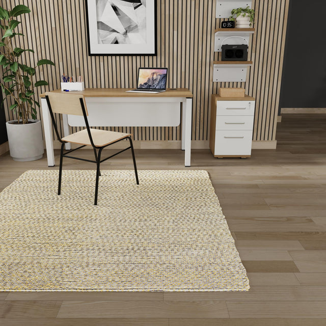 Yellow and Navy 7' 10 x 7' 10 Seaside Pearl Jute Square Area Rug 60% Jute & 40% Wool All Natural Coastal Mood Carpet for Eco Friendly Home Interior Design for Sale at Rug Engine