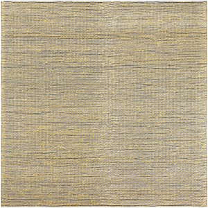 Yellow and Navy 7' 10 x 7' 10 Seaside Pearl Jute Square Area Rug 60% Jute & 40% Wool All Natural Coastal Mood Carpet for Eco Friendly Home Interior Design for Sale at Rug Engine