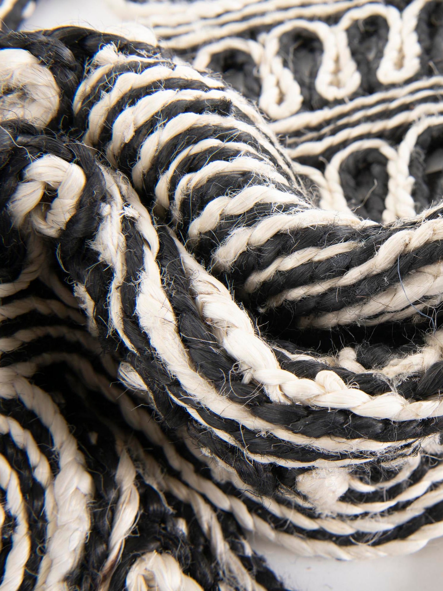 Black and White 6' 1 x 6' 1 Braided Jute Round Area Rug 100% Jute Hand Braided Natural Eco-Friendly Boho Style Carpet for Living Rooms Dining Office Space Dorms for Sale at Rug Engine