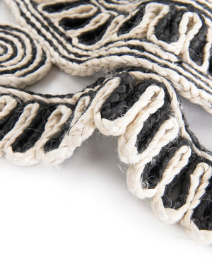 Black and White 2' x 2' Braided Jute Round Rug