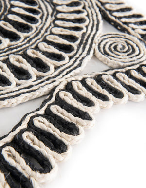 Black and White 4' 1 x 4' 1 Braided Jute Round Rug