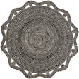 Black and White 8' x 8' Braided Jute Round Rug