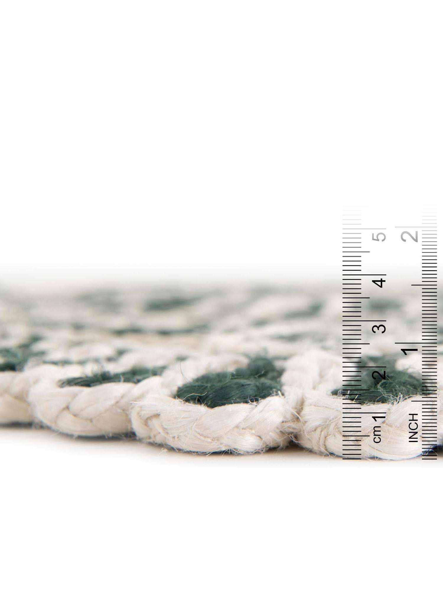 Green and White 2' x 2' Braided Jute Round Area Rug 100% Jute Hand Braided Natural Eco-Friendly Boho Style Carpet for Living Rooms Dining Office Space Dorms for Sale at Rug Engine