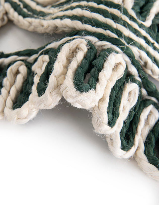 Green and White 10' x 10' Braided Jute Round Rug