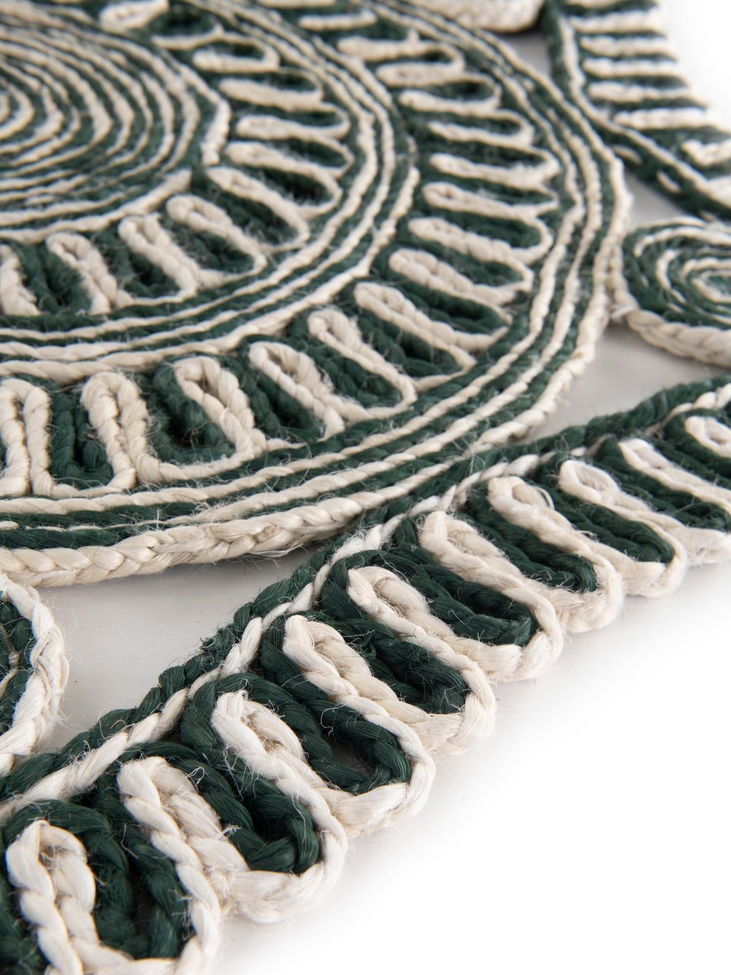 Green and White 10' x 10' Braided Jute Round Area Rug 100% Jute Hand Braided Natural Eco-Friendly Boho Style Carpet for Living Rooms Dining Office Space Dorms for Sale at Rug Engine